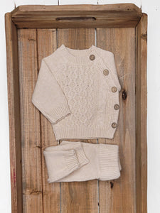 Sasha Cotton Knit 2pc Shirt and pants Baby Outfit Set: Juniper Berry / NB (6-9lbs)