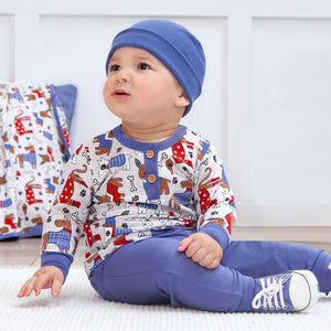 Baby Boy's Puppy Love Bamboo Henley Top & Pants: 18-24M