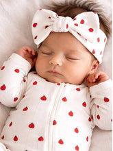 Load image into Gallery viewer, Ladybug / Organic Pointelle 2-Way Zip Footie: 6-9M