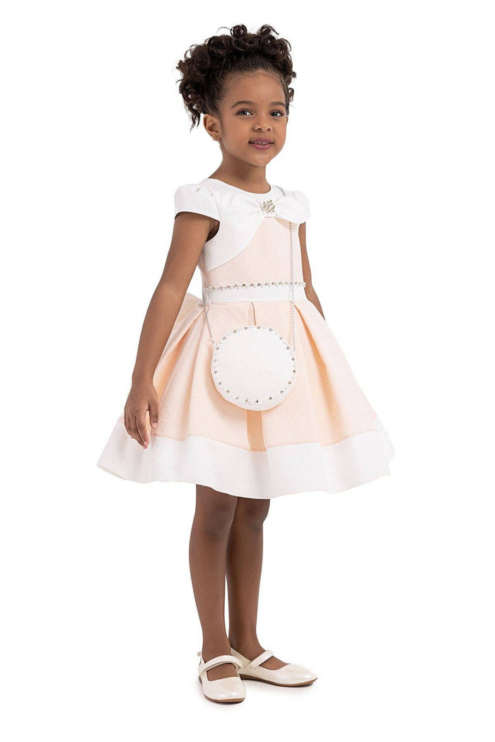 Pamina Kids - Salmon Moon-sleeved, Dress For Girls 2-6 Age 33213pr: 2 AGE