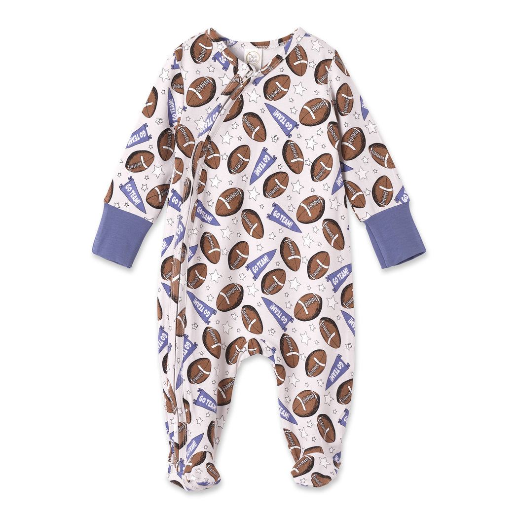 Boy's Go Team Bamboo Zipper Romper: 12-18M