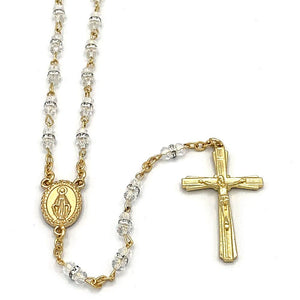RM Trading - Rosary CLear Crystal Beads & Zirconia Rondel Beads