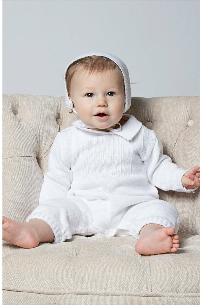 Julius Berger & Carriage Boutique - Baby Boy's Christening Outfit with Bonnet Hat - Cross Detail: 9M