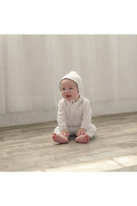 Julius Berger & Carriage Boutique - Baby Boy Knit Pearl Silver Cross Outfit + Bonnet: 3M