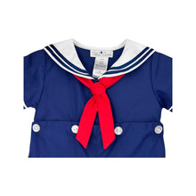 Load image into Gallery viewer, Petit Ami &amp; Zubels - Nautical Sailor Bobby Suit: Navy / 3 Month