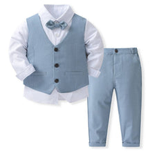 Load image into Gallery viewer, 100% Cotton Bow Regular Sleeve Formal Suit: Grey / 80cm