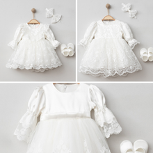 Load image into Gallery viewer, Butterfly Girl Special Day Lace Baptism Dress 4 pcs Set: Style2 / 0-3M