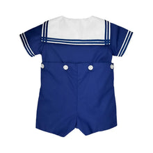 Load image into Gallery viewer, Petit Ami &amp; Zubels - Nautical Sailor Bobby Suit: Navy / 12 Month