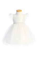 Load image into Gallery viewer, Sweet Kids, Inc. - SKB910 - satin with flutter sleeve baby girl dress: Red / S (6mths)