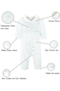 Julius Berger & Carriage Boutique - Baby Boy's Christening Outfit with Bonnet Hat - Cross Detail: 9M