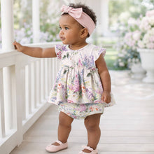 Load image into Gallery viewer, Tesa Babe - Dream Blossom Bamboo Baby Skirted Bodysuit-Watercolor Floral: 3-6M