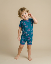 Load image into Gallery viewer, Vaenait Baby - Blue Turtle Bamboo Boys Girls Infants Short Sleeve PJs: BlueTurtle / S(2T)