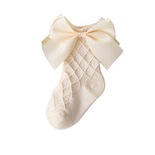Load image into Gallery viewer, The Find Peaks - Baby Girl Princess Socks With Bow Adorable Cotton Mid-Calf Socks: Beige / M / 1–2Y