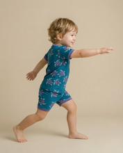Load image into Gallery viewer, Vaenait Baby - Blue Turtle Bamboo Boys Girls Infants Short Sleeve PJs: BlueTurtle / S(2T)