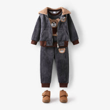 Load image into Gallery viewer, Toddler Boy 3pcs Vest and Sweatshirt and Pants Set: Grey / 2 Years