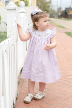 Load image into Gallery viewer, Lil Cactus - Light Purple Bunnies Smocked Bishop Dress: 12-18M