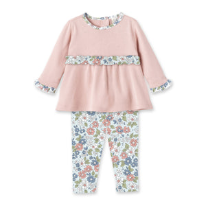 Baby Girl's Meadow Fields Bamboo Top & Leggings: 3T