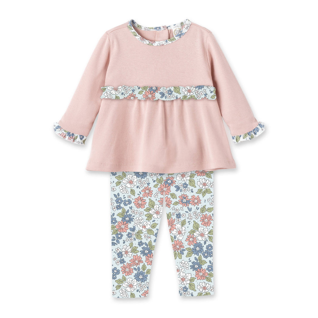 Baby Girl's Meadow Fields Bamboo Top & Leggings: 3T