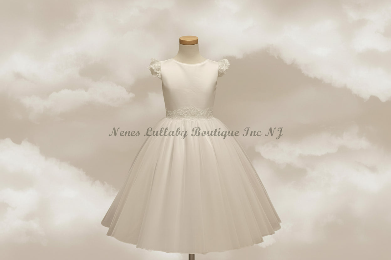 Jackie Designer Communion Dress/ Flower Girl 60282 7 / Diamond White Jackie Designer Communion Dress/ Flower Girl 60282 7 / Diamond White