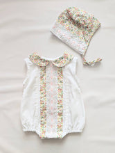 Load image into Gallery viewer, Infant girl layette romper &amp; matching bonnet