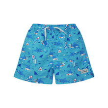 Load image into Gallery viewer, Flap Happy - Kids UPF50+ Wesley Swim Trunks with Mesh Liner for Boys (H): Calypso Sea / 4