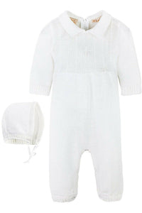 Julius Berger & Carriage Boutique - Baby Boy's Christening Outfit with Bonnet Hat - Cross Detail: 9M