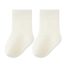 Load image into Gallery viewer, The Find Peaks - Cartoon Print Cotton Mid-Calf Socks for Kids: Beige / S / 0–1Y / Foot 10–12 cm