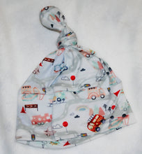 Load image into Gallery viewer, Baby in Styles - Road map boys knotted gown and hat set - Nenes Lullaby Boutique Inc