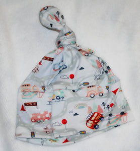 Baby in Styles - Road map boys knotted gown and hat set - Nenes Lullaby Boutique Inc