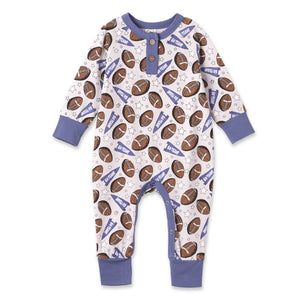 Boy's Go Team Henley Bamboo Romper: 3-6M