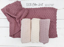 Load image into Gallery viewer, Baby knitted cotton Crib blanket baby lace knit Grace Cover: Apricot