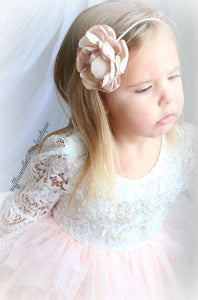 Rufflеѕ & Bоwtіеѕ - Affordable Boys & Girls Clothing - BEST SELLER - Veronica Peach and White Lace Princess Dress: 6 - 12M