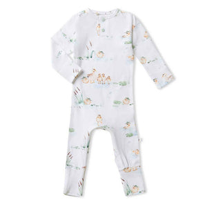 Snuggle Hunny - Duck Pond Organic Growsuit: Newborn (0000) - Nenes Lullaby Boutique Inc