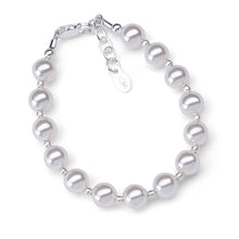 Load image into Gallery viewer, Girls Silver Chunky Pearl Kids Bracelet Children&#39;s Jewelry: Small 0-12m