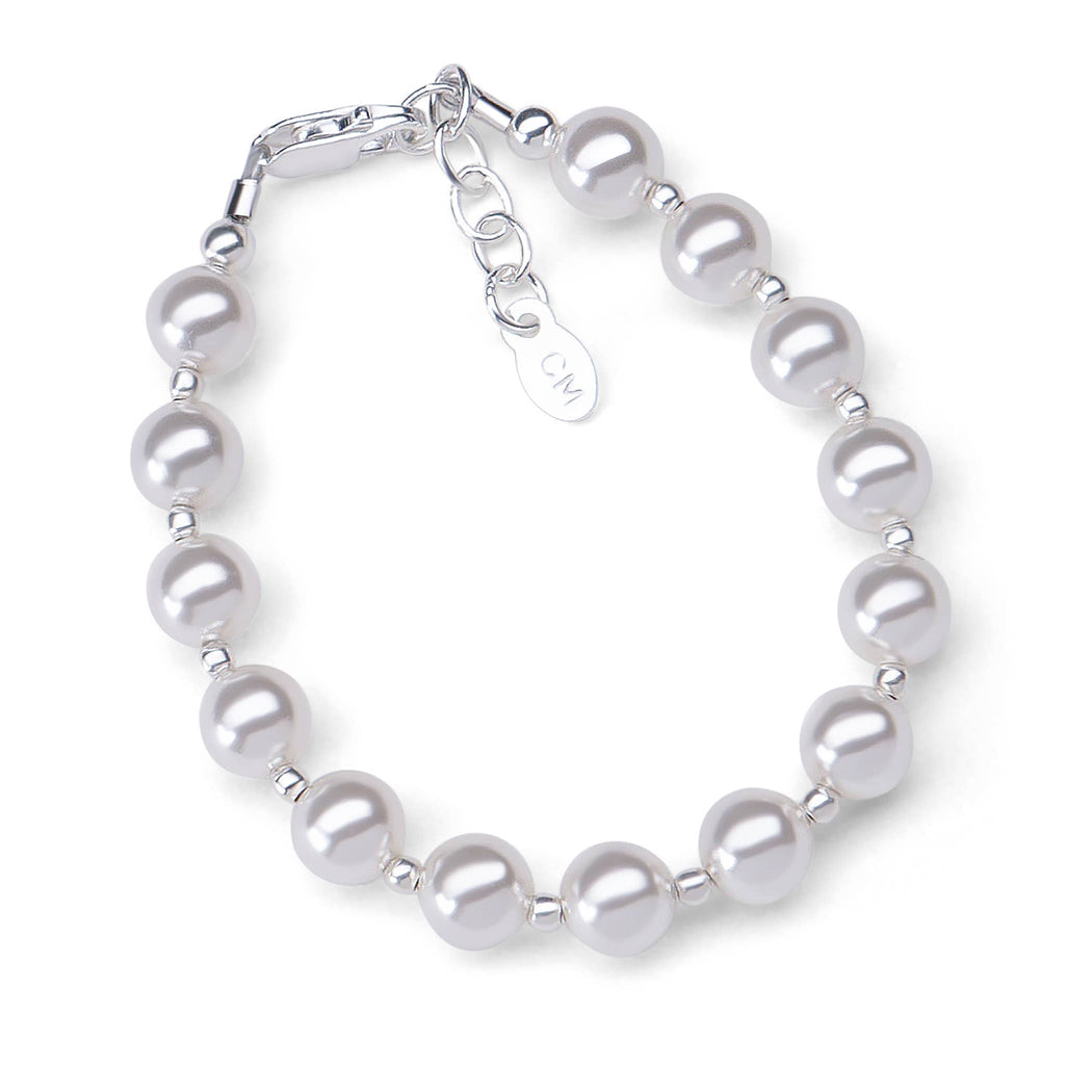 Girls Silver Chunky Pearl Kids Bracelet Children's Jewelry: Small 0-12m