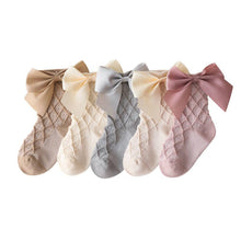 Load image into Gallery viewer, The Find Peaks - Baby Girl Princess Socks With Bow Adorable Cotton Mid-Calf Socks: Beige / M / 1–2Y