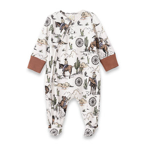 Baby Boy's On The Range Bamboo Zipper Romper: 6-9M