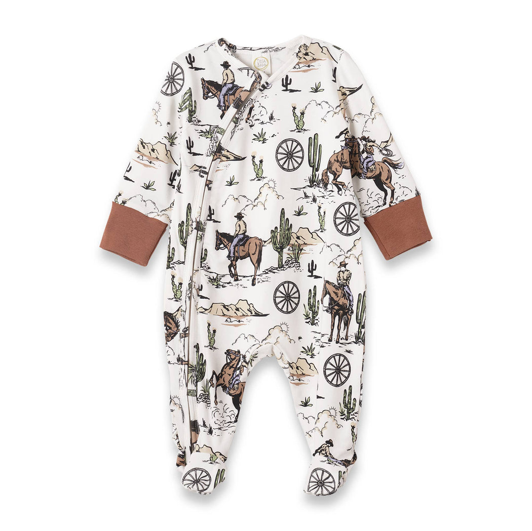 Baby Boy's On The Range Bamboo Zipper Romper: 9-12M