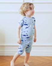 Load image into Gallery viewer, Vaenait Baby - Aqua Shark Viscose Boys Girls Infants Short Sleeve PJs-C: Aqua Blue / S(2T)