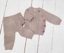 Load image into Gallery viewer, Sasha Cotton Knit 2pc Shirt and pants Baby Outfit Set: Juniper Berry / 6-12m