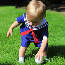 Load image into Gallery viewer, Petit Ami &amp; Zubels - Nautical Sailor Bobby Suit: Navy / 6 Month