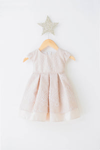 SK663 - soft vintage lace with satin baby girl dress: