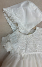 Load image into Gallery viewer, Angelica diamond white christening Gown &amp; matching bonnet (Copy)
