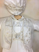 Load image into Gallery viewer, Antonio White Silk Christening / Baptism Suit by Piccolo Bacio
