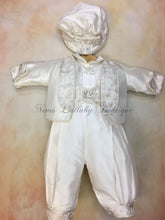 Load image into Gallery viewer, Antonio White Silk Christening / Baptism Suit by Piccolo Bacio