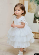 Load image into Gallery viewer, B102 Teter Warm Triple Layer Short flower Girl Dress with sheer V Lace back &amp; lace top
