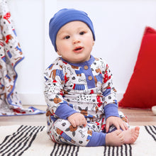 Load image into Gallery viewer, Baby Boy's Puppy Love Bamboo Henley Romper: 12-18M