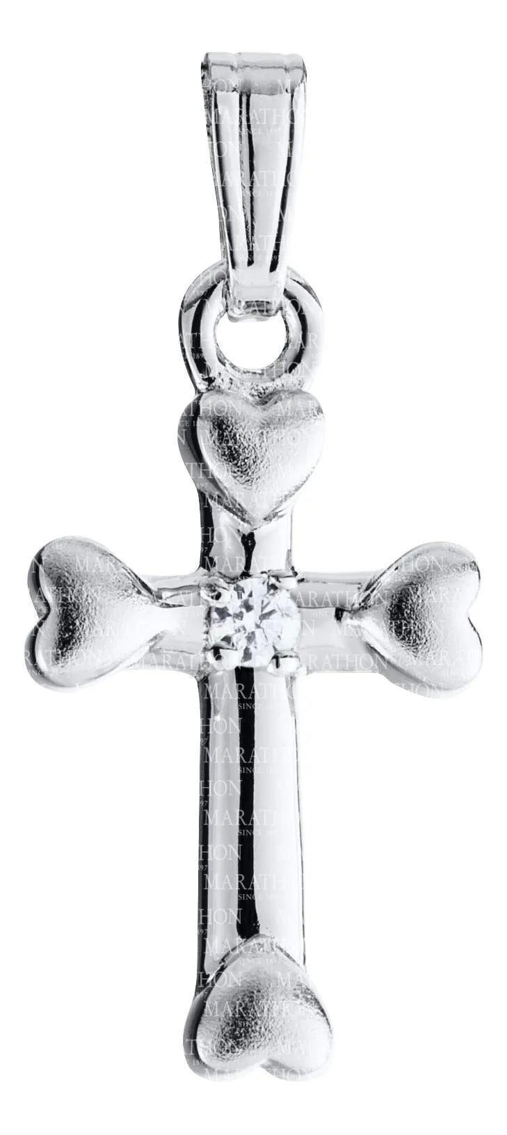 Baby Sterling Silver Cross with cz KKP734