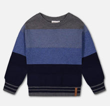 Load image into Gallery viewer, Boys Colorblock Sweater Blue Gradient size 6