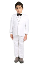Load image into Gallery viewer, Boys KTUX Modern Fit Notch Lapel 3 Piece White Tuxedo Set: White / 5